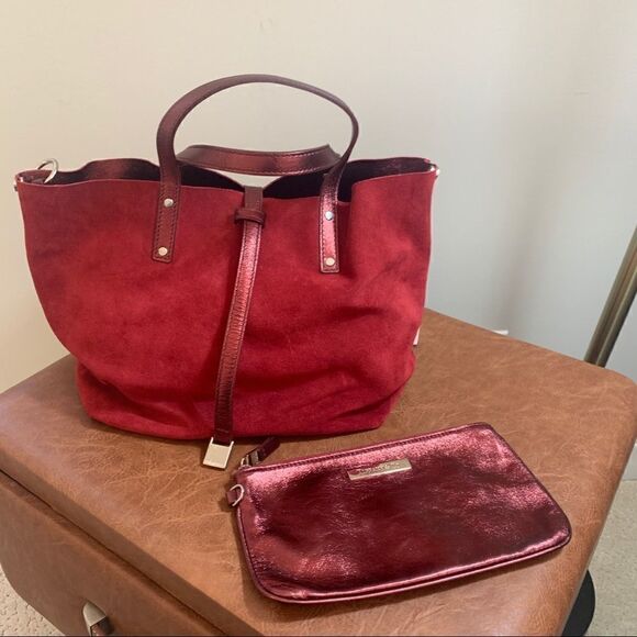Tiffany & Co. Reversible Burgundy Suede/Leather - Picture 5 of 15